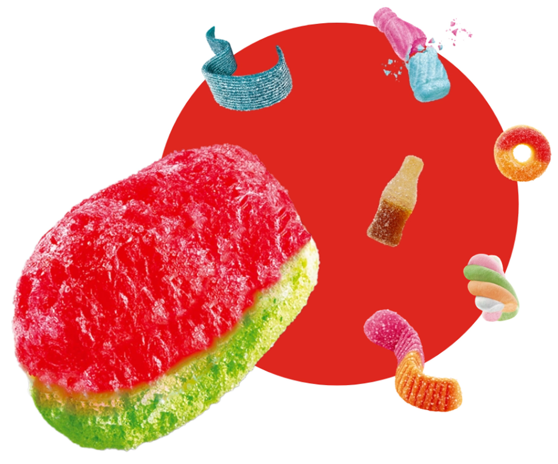candies over spot
